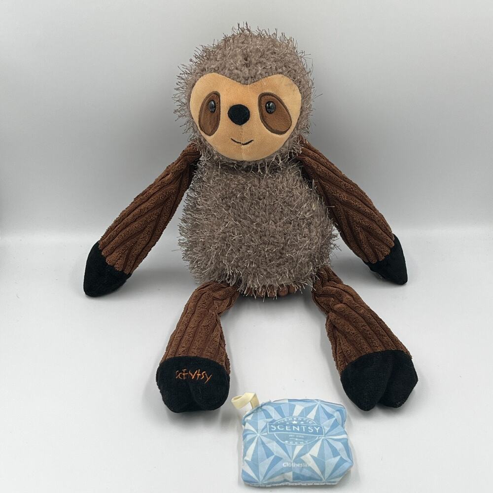 Scentsy Buddy 10th Anniversary Suzie the Sloth Plush + Clothesline Scent Pak